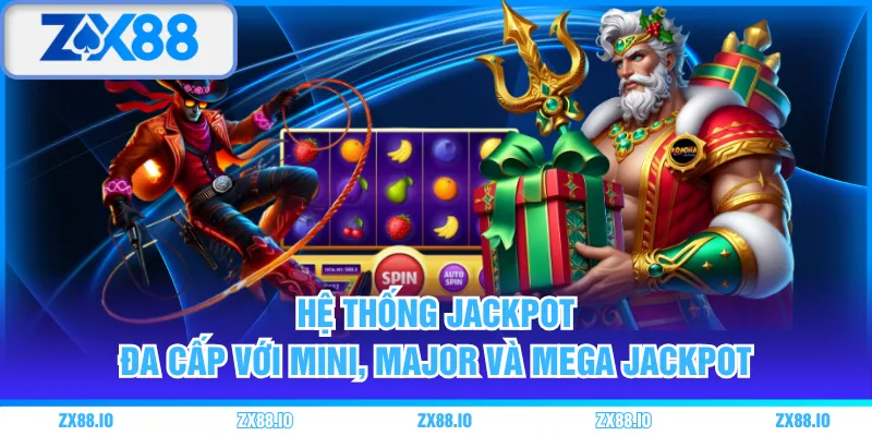 Hệ thống jackpot đa cấp với Mini, Major và Mega Jackpot
